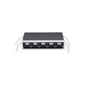 Nova Luce Akira - spot à encastrer - 14,7 x 4,5 cm - 140 x 37 mm taille d'encastrement - 11W LED inclus - noir - blanc chaud