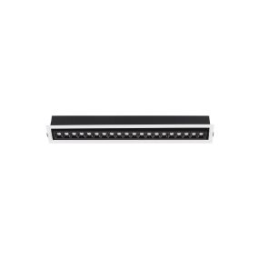Nova Luce Cantia - spot à encastrer - 59,4 x 8,2 cm - 576 x 72 mm taille d'encastrement - 30W LED inclus - noir - blanc chaud