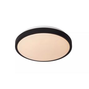 Lucide Dasher - plafonnier - Ø 29,3 x 8,5 cm - 12W LED inclus - IP44 - noir