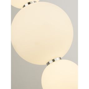 Searchlight Snowball - lampe suspendue - Ø 18 x 148 cm - 18W LED dimmable inclus - blanc et chrome