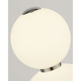 Searchlight Snowball - applique murale - 12 x 28 cm - 11W LED dimmable inclus - blanc et chrome