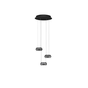Nova Luce Jailyn - lampe suspendue - Ø 35 x 160 cm - 24W dimmable LED inclus - noir sablé
