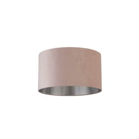 Searchlight Drum Shade - abat-jour - Ø 45 x 26 cm - rose et argent brossé