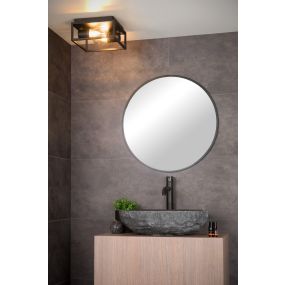 Lucide Carlyn - plafonnier - 25 x 25 x 12,6 cm - IP54 - noir