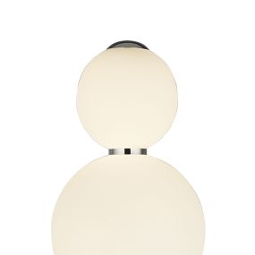 Searchlight Snowball - lampadaire - 151 cm - 20W LED dimmable inclus - blanc et chrome