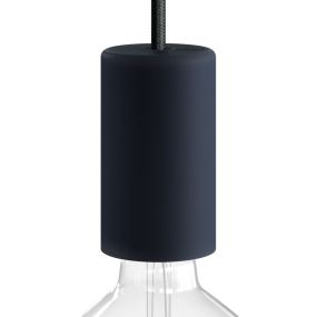 Creative Cables Eiva Elegant - Raccord E27 avec support de câble en silicone - Ø 6 x 10,5 cm - IP65 - noir charbon