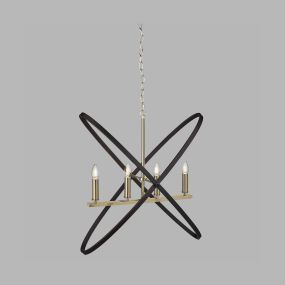 Searchlight Hoopla - lampe suspendue - 84 x 35 x 150 cm - bronze et brun