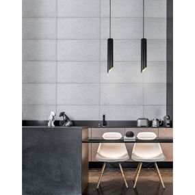 Nova Luce Pero - lampe suspendue - Ø 6 x 150 cm - noir et or