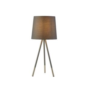 Searchlight Rio - lampe à poser - Ø 23 x 54 cm - argent satiné et gris