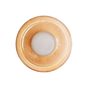 Maxlight Signature - applique murale en saillie - Ø 22 x 8,5 cm - 9W LED inclus - laiton antique et verre ambré