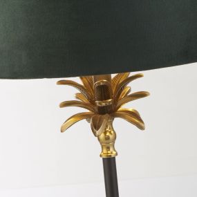 Searchlight Palm - lampe à poser - Ø 40 x 65 cm - laiton antique, noir et vert