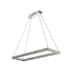 Searchlight Clover - lampe suspendue - 80 x 26 x 120 cm - 30W LED inclus - chrome
