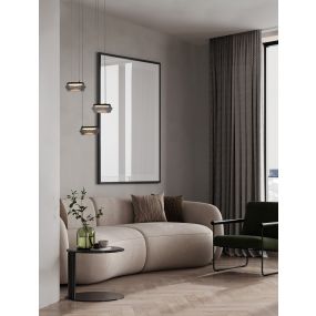 Nova Luce Jailyn - lampe suspendue - Ø 35 x 160 cm - 24W dimmable LED inclus - noir sablé
