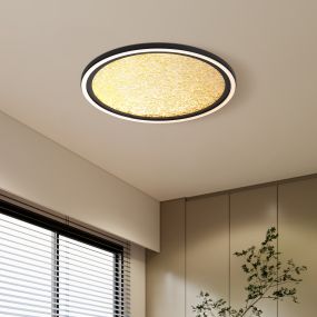 Searchlight Luna - plafonnier - Ø 40 x 6 cm - 36W LED dimmable inclus - or et noir
