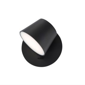 Nova Luce Amadeo - applique murale avec interrupteur - 12 x 12 x 12 cm - 6W LED inclus - noir