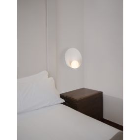 Nova Luce Minim - applique murale - Ø 23 x 23 cm - blanc sablé et verre opale
