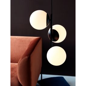 Nordlux Lilly - lampe suspendue - Ø 32 x 36,5 cm - noir et blanc opale