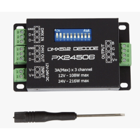 VK Lighting - Décodeur DMX - 3 canaux 3A - 12V ou 24V - 108W ou 216W