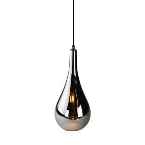 Vico Drop - lampe suspendue - Ø 20 x 150 cm - verre fumé