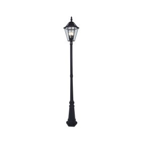 Lutec London - poteau de jardin solaire - 31 x 31 x 227 cm - 3 x 2W LED inclus - IP44 - noir