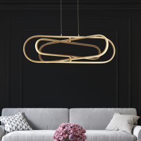Searchlight Clip - lampe suspendue - 80 x 120 cm - 53W LED inclus - or et opale