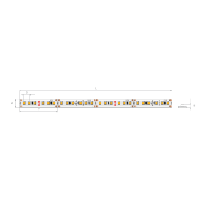 Klus Bande LED - largeur 0,8 cm, longueur 500 cm - 24 Vdc - dimmable - 9,6 W LED par mètre - IP20 - 3000K