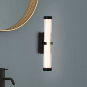 Searchlight Clamp - applique murale en saillie - 7 x 33 cm - 11W LED dimmable inclus - IP44 - noir et opale