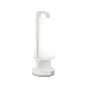 Lutec Dragonfly - lampe solaire portable avec port USB - Ø 10 x 28 cm - gradateur à 3 niveaux - LED 1,2W inclus - IP54 - blanc