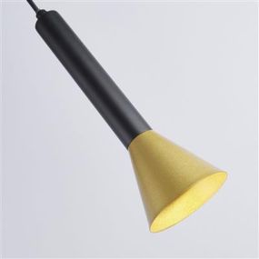 Searchlight Signal - lampe suspendue - Ø 9 x 150 cm - noir et or