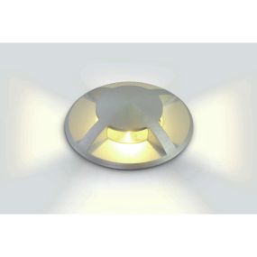 ONE Light Inground Medium Series - projecteur de sol extérieur - Ø 88 mm, Ø 77 mm à encastrer - 3W LED inclus - IP67 - aluminium