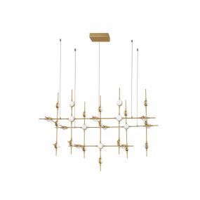 Nova Luce Atomo - lampe suspendue avec télécommande - 106 x 58,5 x 150 cm - 30 x 2,4W LED dimmable inclus - or