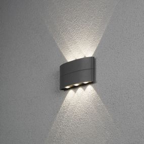 Konstsmide Chieri - applique murale extérieure - 18,5 x 4 x 19,5 cm - LED 8W inclus - IP54 - anthracite
