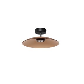 Nova Luce Polifemo - plafonnier - Ø 40 x 16 cm - 12W LED inclus - verre moka et noir sablé