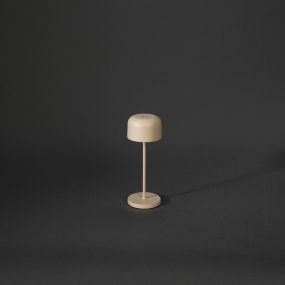 Konstsmide Lille mini - lampe de table d'extérieur sans fil avec station de charge - Ø7,5 x 20 cm - 2,5W LED dimmable inclus IP54 - beige