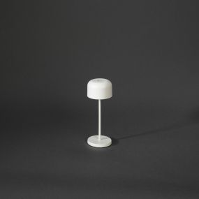 Konstsmide Lille mini - lampe de table extérieure sans fil avec station de charge - Ø7,5 x 20 cm - 2,5W LED dimmable inclus IP54 - blanc
