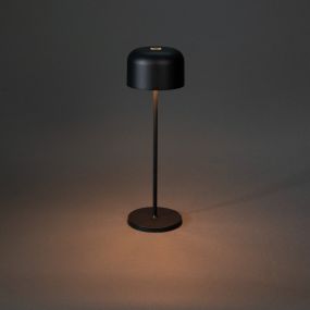 Konstsmide Lille - lampe de table extérieure sans fil avec station de charge - Ø11 x 36 cm - 3,5W LED dimmable inclus IP54 - noir