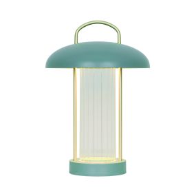 Nordlux Mirano - lampe de table portable avec batterie rechargeable - Ø 20 x 29 cm - fonction Moodmaker à 3 niveaux - 3W LED inclus - vert poudré