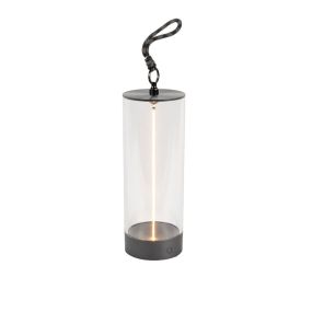 Konstsmide Edison S - lampe de table - 9 x 9 x 24 cm - LED 1W dimmable inclus - IP54 - anthracite