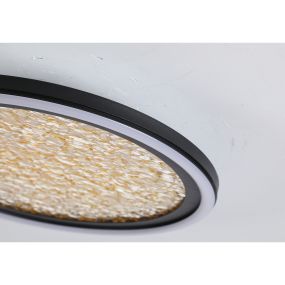 Searchlight Luna - plafonnier - Ø 30 x 6 cm - 20W LED dimmable inclus - or et noir