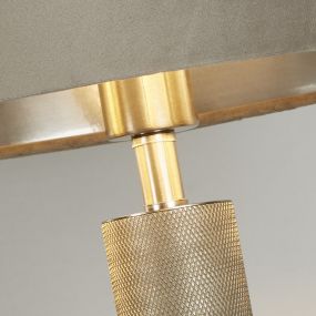 Searchlight London - lampe à poser - Ø 38 x 63 cm - argent et taupe