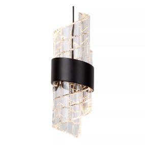 Lucide Kligande - lampe suspendue - 84 x 8 x 150 cm - 5 x 7,8W LED dimmable inclus - noir