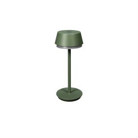 Konstsmide Lyon - lampe de table d'extérieur sans fil avec station de charge - Ø12 x 30 cm - 2,5W LED dimmable inclus IP54 - vert