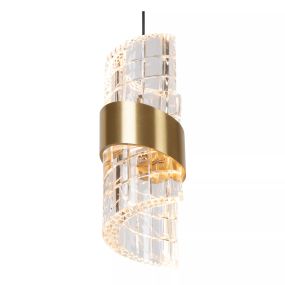 Lucide Kligande - lampe suspendue - Ø 13 x 150 cm - 9W LED inclus - or