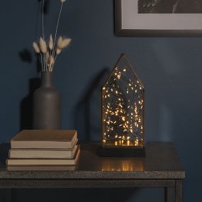 Konstsmide - maison en verre décorative - 11 x 11 x 24,5 cm - noir