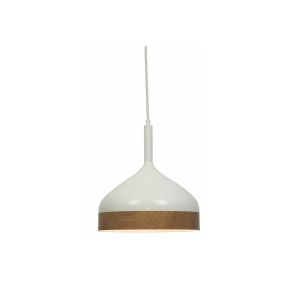 Artdelight Moondrop - lampe suspendue - Ø 30 x 181 cm - blanc et bois