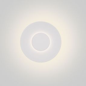 Nova Luce Cico - applique murale extérieure - Ø 24 x 4,8 cm - 12W LED inclus - IP65 - blanc sablé