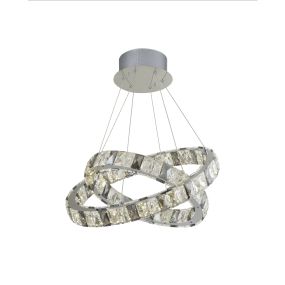 Searchlight Optica - lampe suspendue - Ø 55 x 150 cm - 48W LED dimmable inclus - chrome