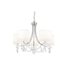 Searchlight Nina - lustre - Ø 64 x 106 cm - chrome et blanc