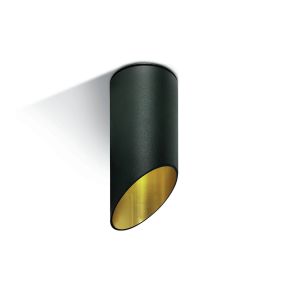 ONE Light Cylindres décoratifs coupés - spot en saillie 1L - Ø 6 x 15 cm - noir et or