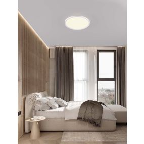 Nova Luce Aoton - plafonnier - Ø 40 x 5 cm - 35W dimmable LED inclus - blanc sablé
